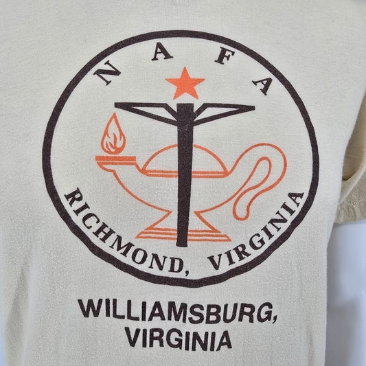 Vintage Early 1980s NAFA Richmond, Virginia Williamsburg, Virginia T-Shirt (S/M)