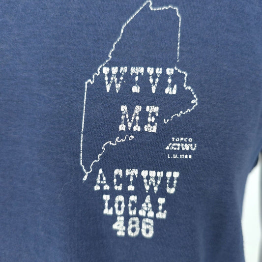 Vintage 1970s Topco Union Made WTVL ME ACTWU Local 486 Single Stitch T-Shirt (M)