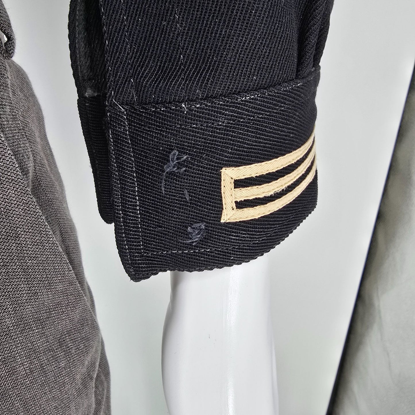 Vintage 1950s US Navy Black Gabardine Wool Crackerjack Liberty Jumper (40/M)