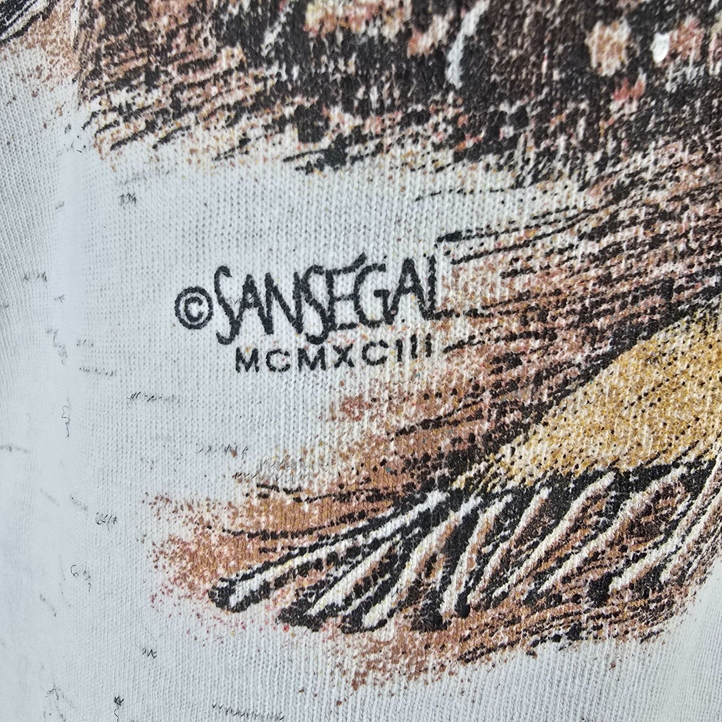 Vintage 1990s Oneita SanSegal Taos New Mexico Peace Pipe Graphic T-Shirt (L)