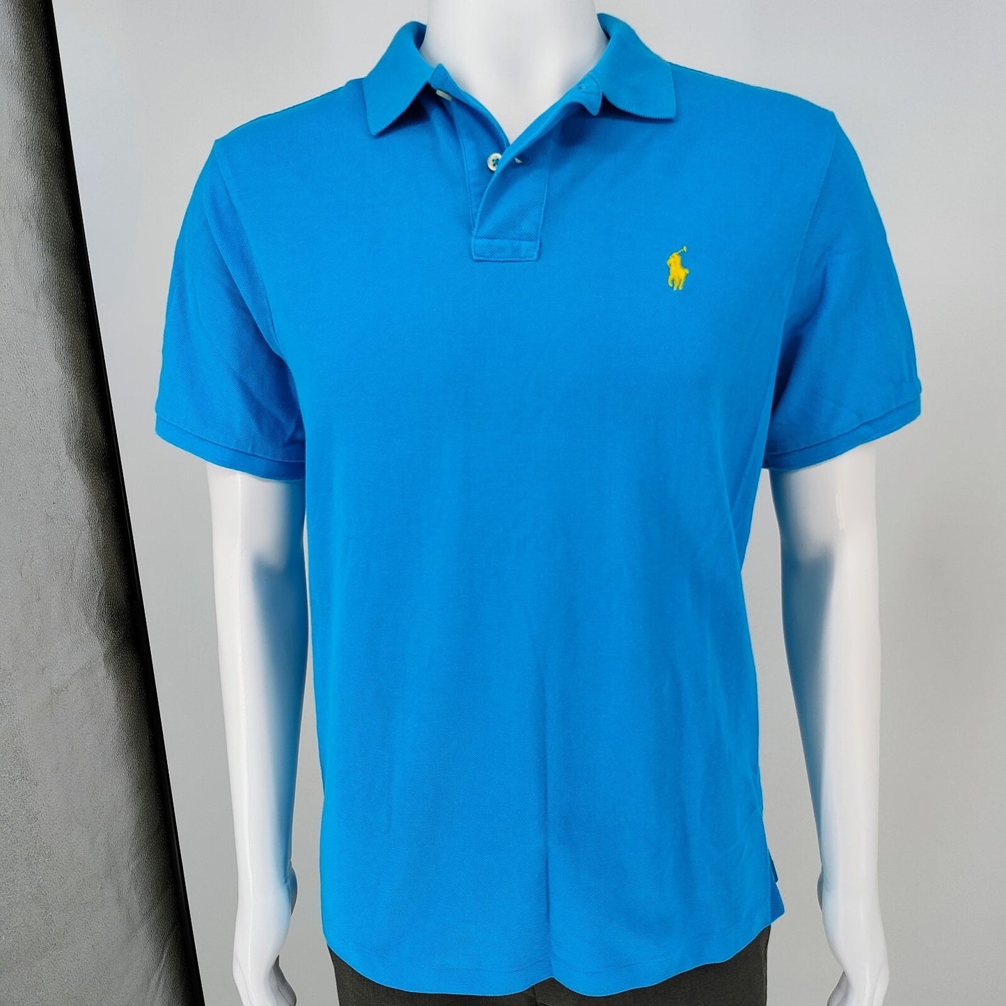 Polo Ralph Lauren Blue Classic Fit Polo with Yellow Chest Pony Logo (Large)