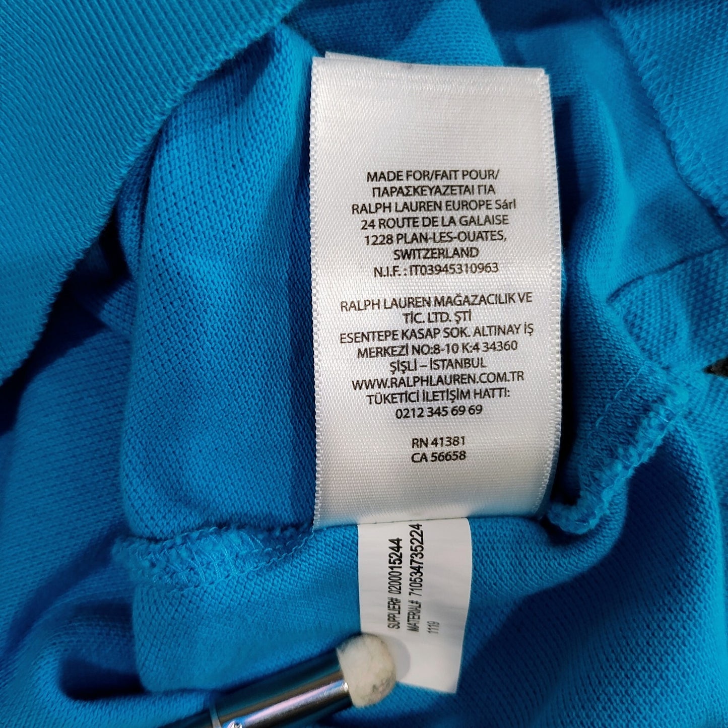 Polo Ralph Lauren Blue Classic Fit Polo with Yellow Chest Pony Logo (Large)