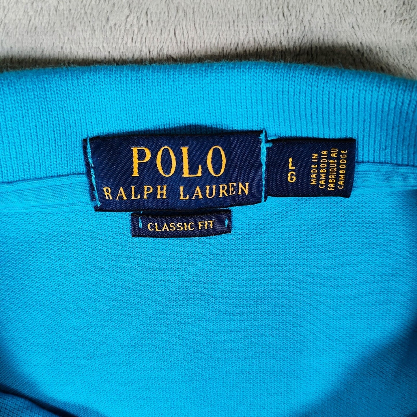 Polo Ralph Lauren Blue Classic Fit Polo with Yellow Chest Pony Logo (Large)