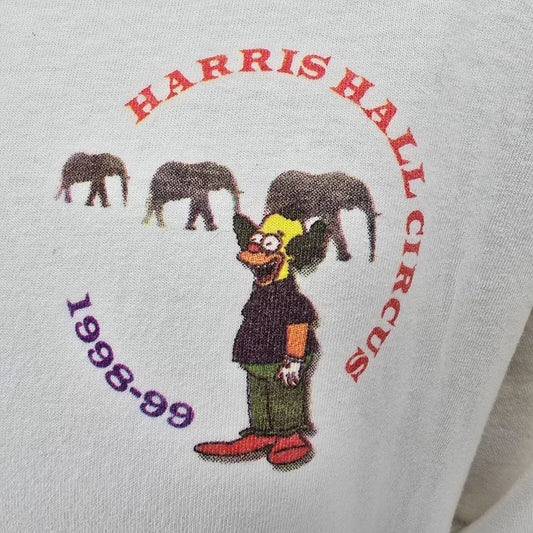 Vintage 1998-99 Emory University Harris Hall Krusty The Clown T-Shirt (L/XL)