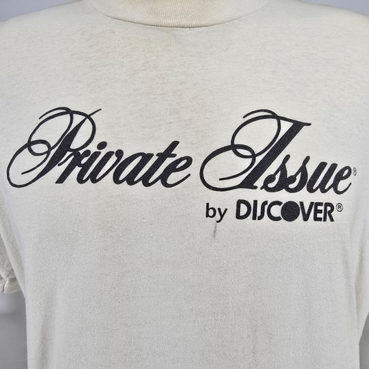 Distressed Vintage 1990s Private Issue by Discover Credit Card T-Shirt (L/XL)