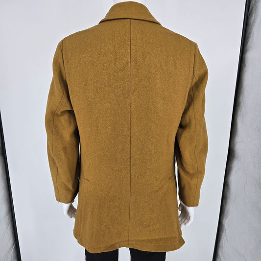 Distressed Vintage 1960s Mighty-Mac Out O' Gloucester Melton Wool Heavy Coat (M)