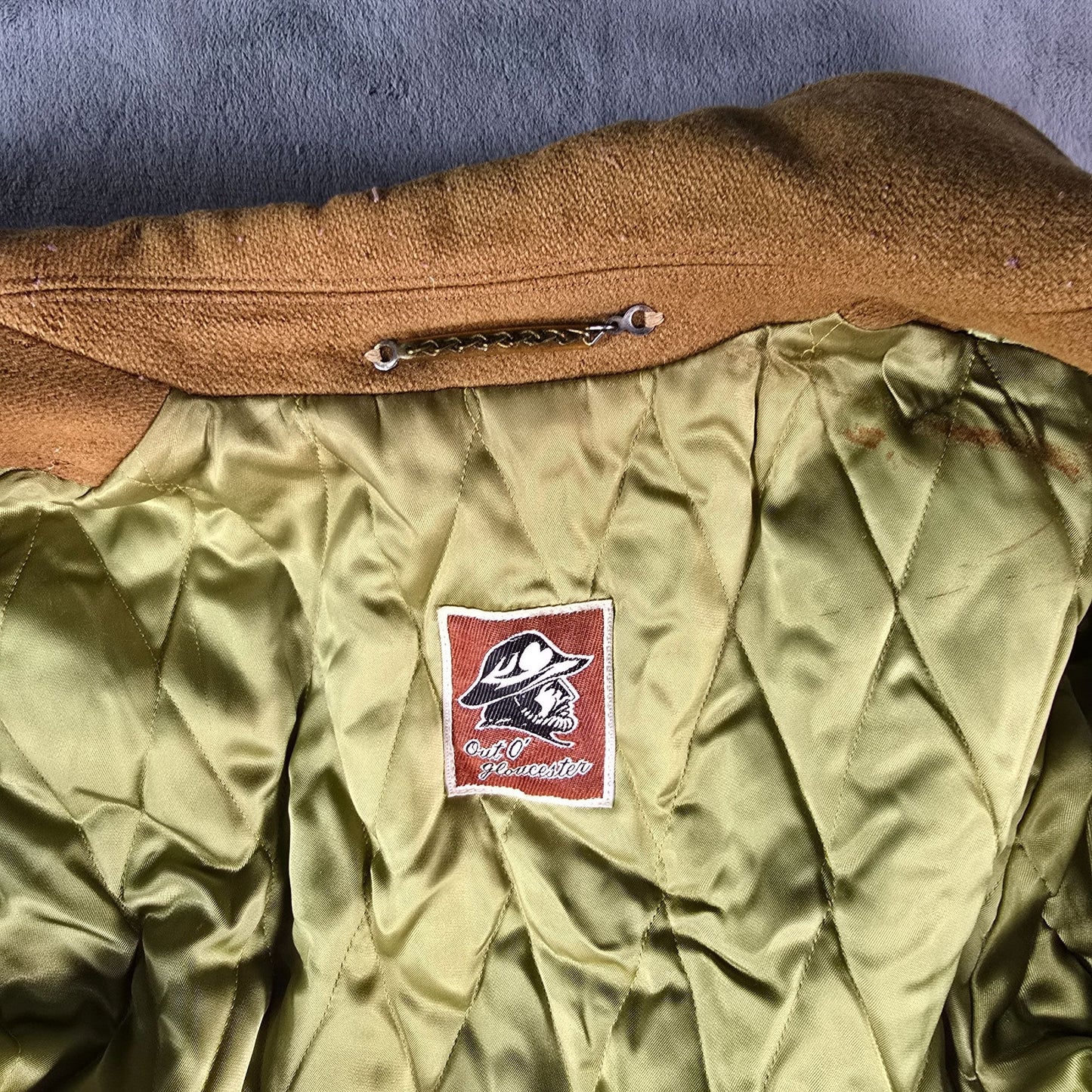 Distressed Vintage 1960s Mighty-Mac Out O' Gloucester Melton Wool Heavy Coat (M)
