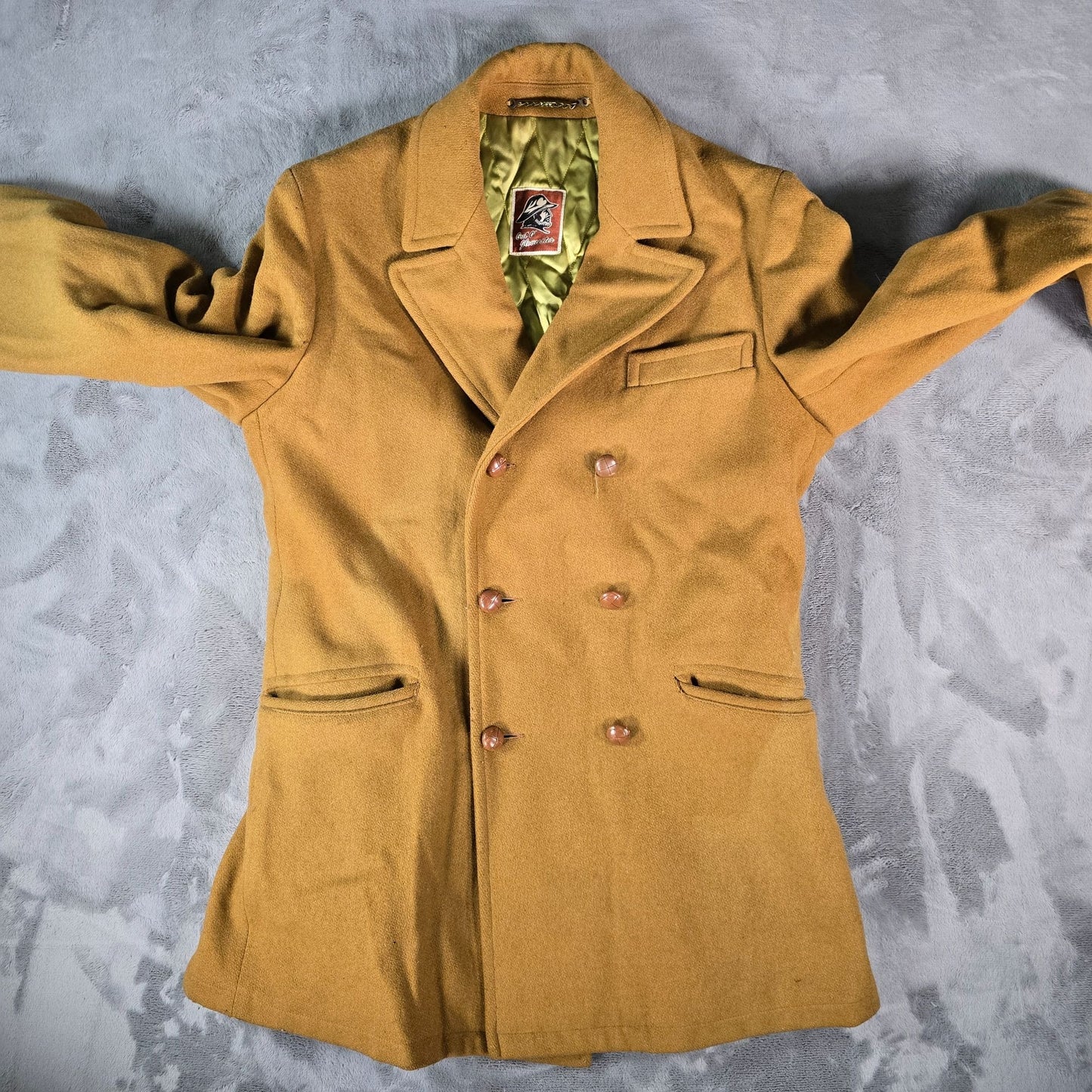 Distressed Vintage 1960s Mighty-Mac Out O' Gloucester Melton Wool Heavy Coat (M)