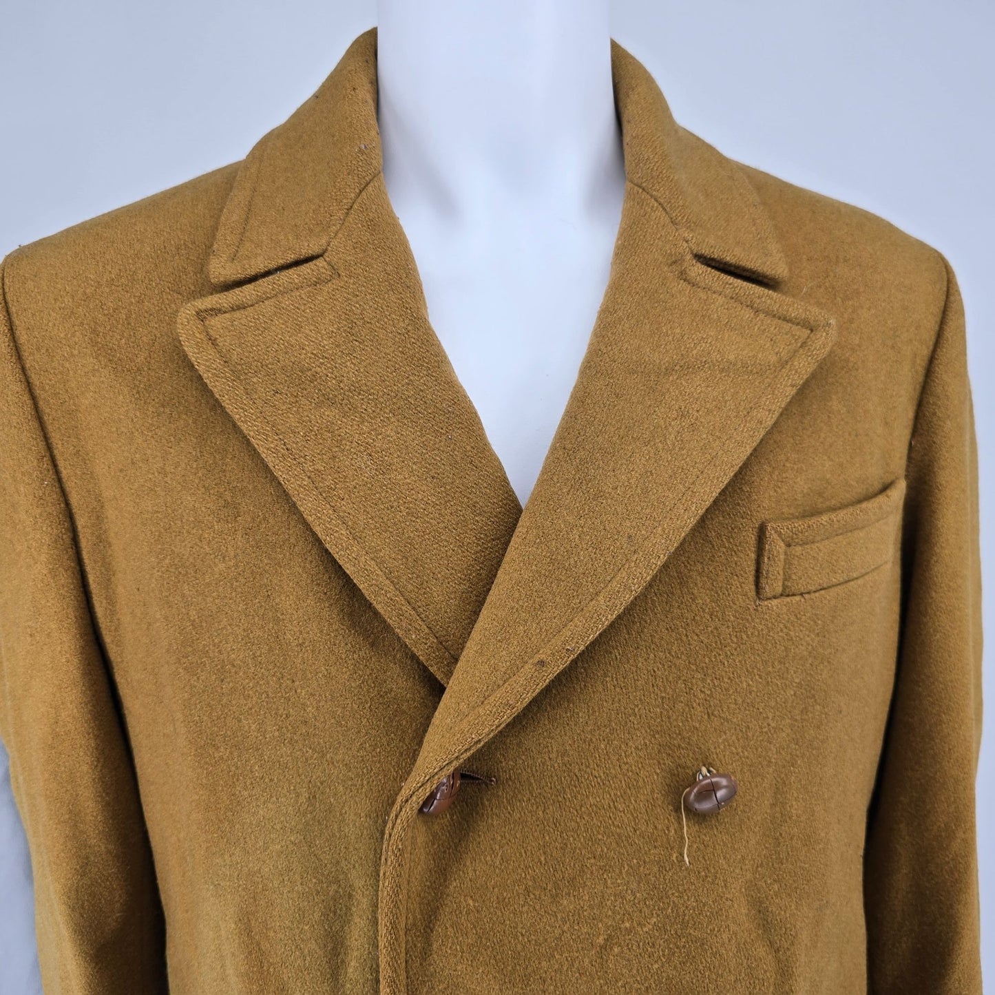 Distressed Vintage 1960s Mighty-Mac Out O' Gloucester Melton Wool Heavy Coat (M)