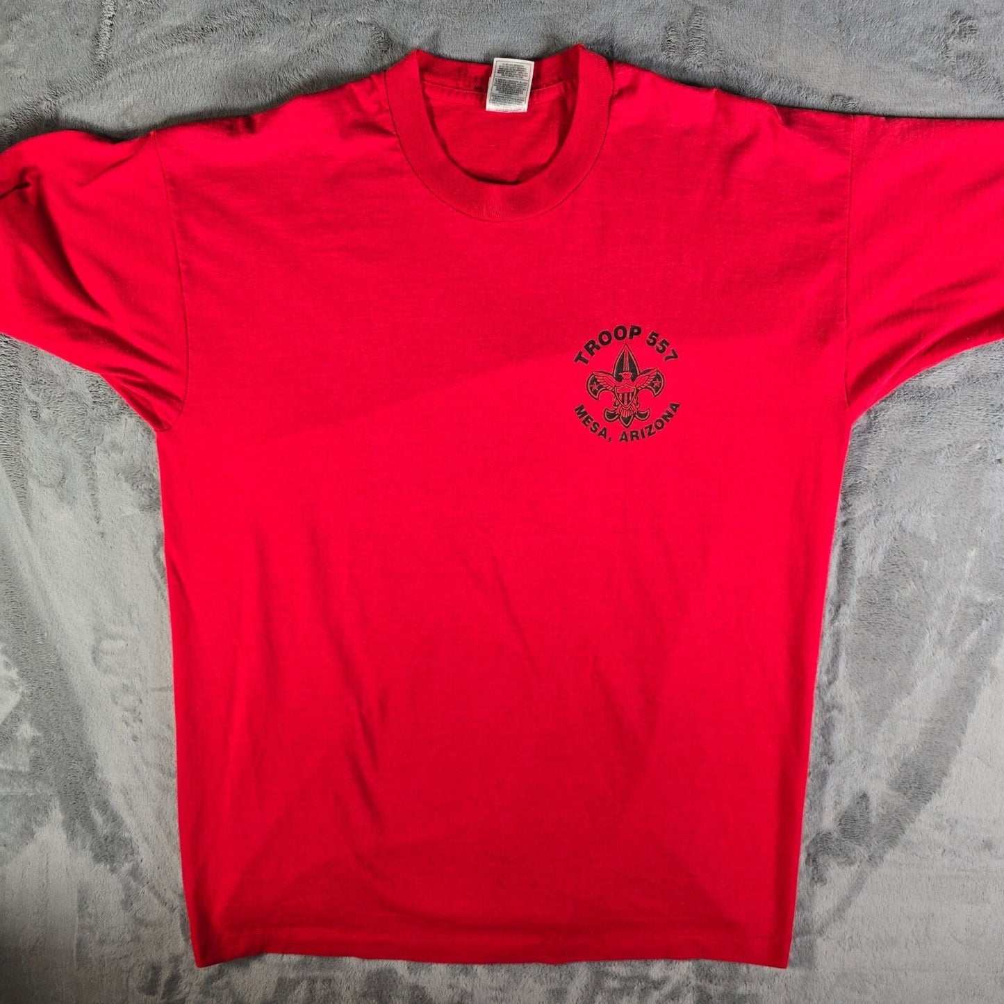 Vintage 1990s Troop 556 Meza Arizona Boy Scouts Single Stitch Red T-Shirt (XL)