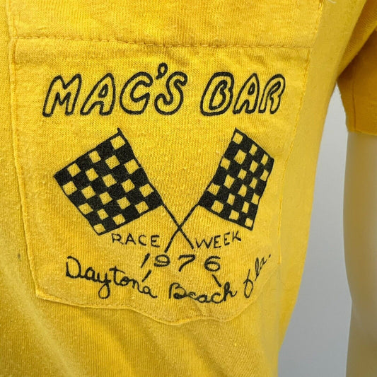 Vintage 1976 Single-Stitch Mac's Bar Race Week 1976 Daytona T-Shirt (Small)
