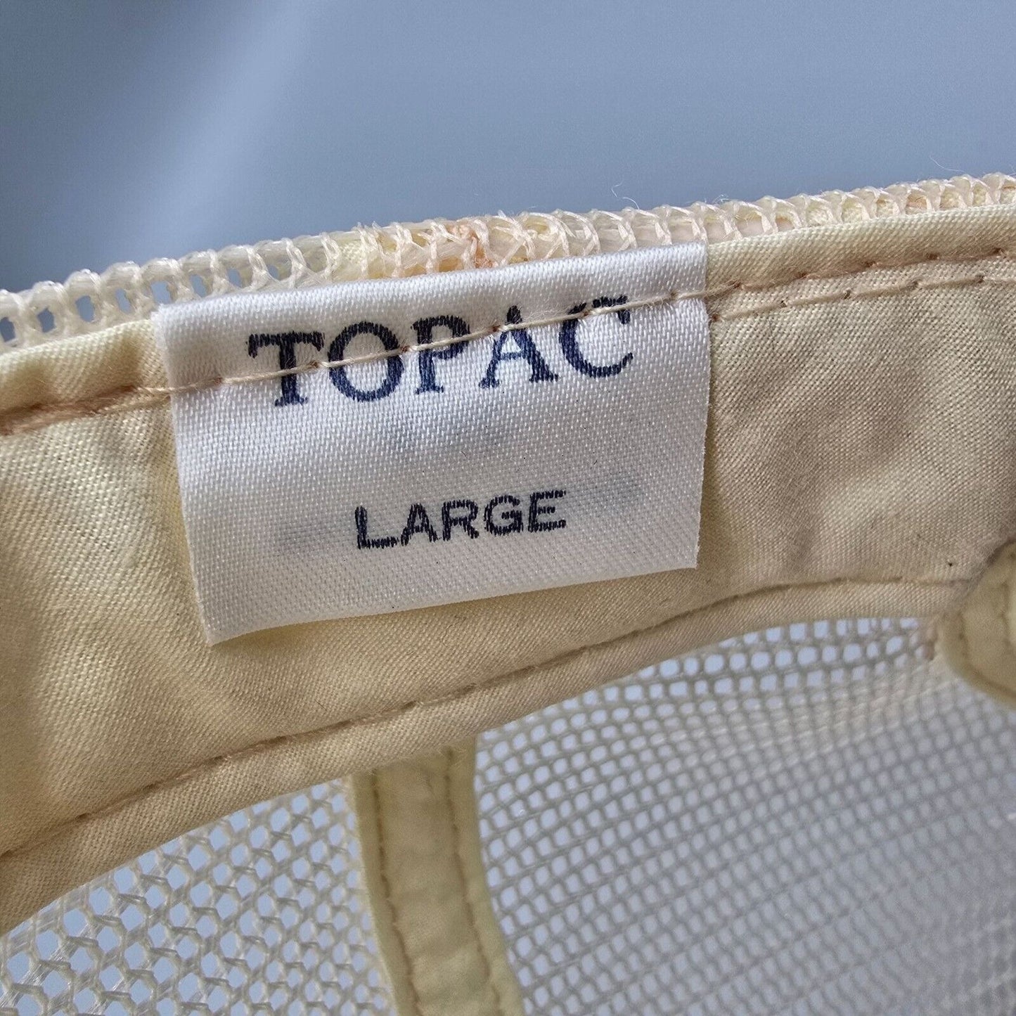 Vintage TOPAC The Mahoney Agency Seal of Cotton Beige Mesh Snapback Trucker Hat
