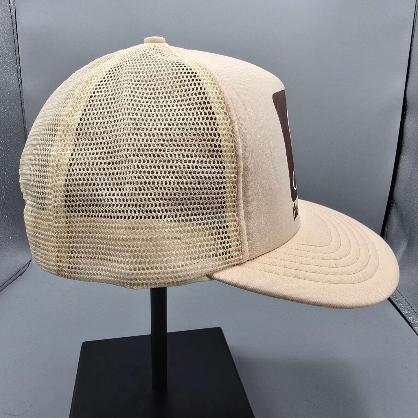 Vintage TOPAC The Mahoney Agency Seal of Cotton Beige Mesh Snapback Trucker Hat