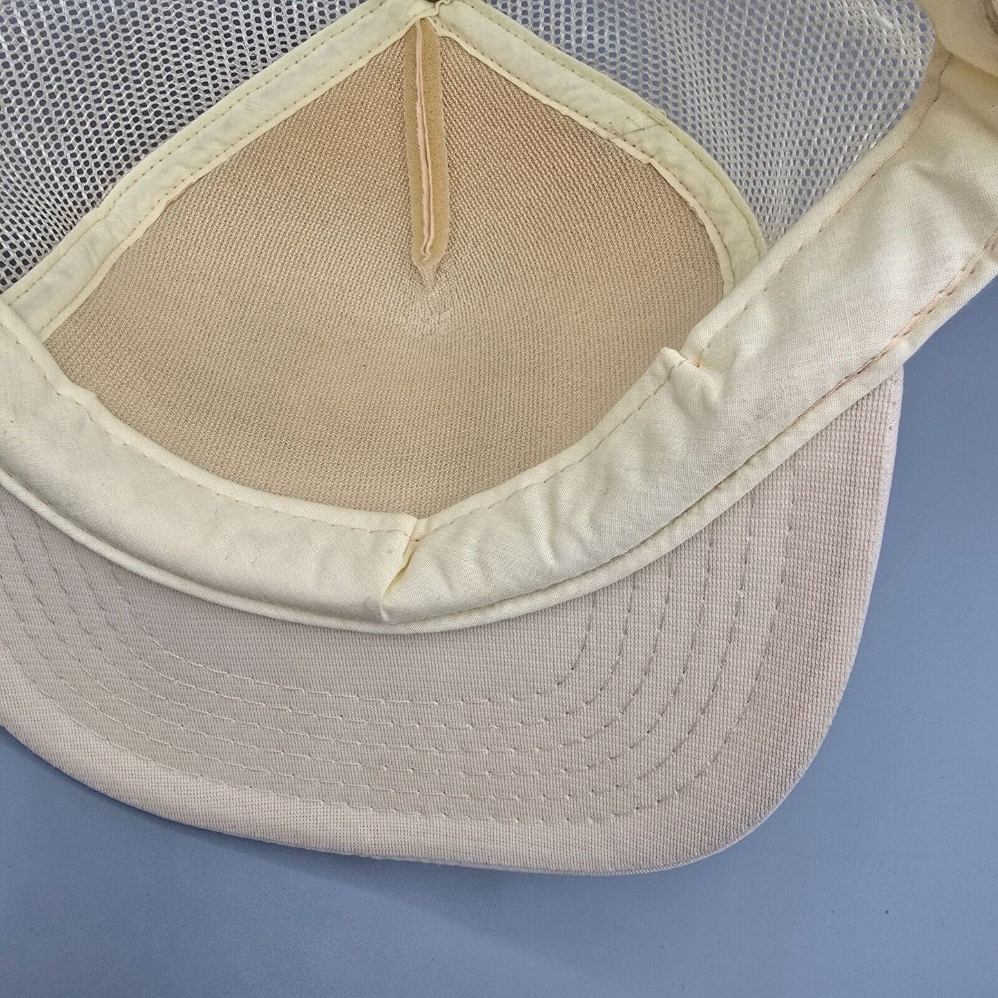 Vintage TOPAC The Mahoney Agency Seal of Cotton Beige Mesh Snapback Trucker Hat