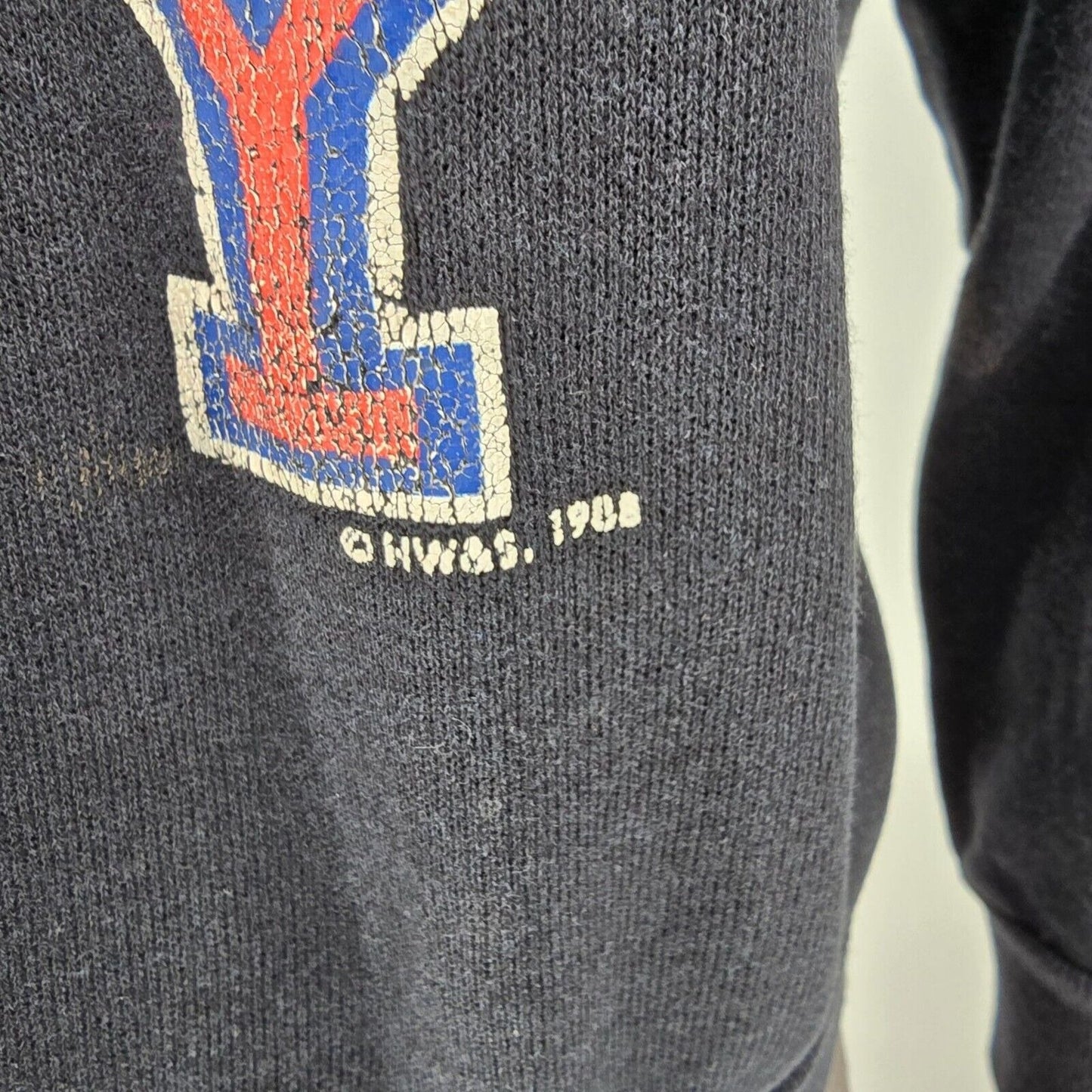 Vintage Late 1980s Distressed United States Army Emblem Black Sweatshirt (M)