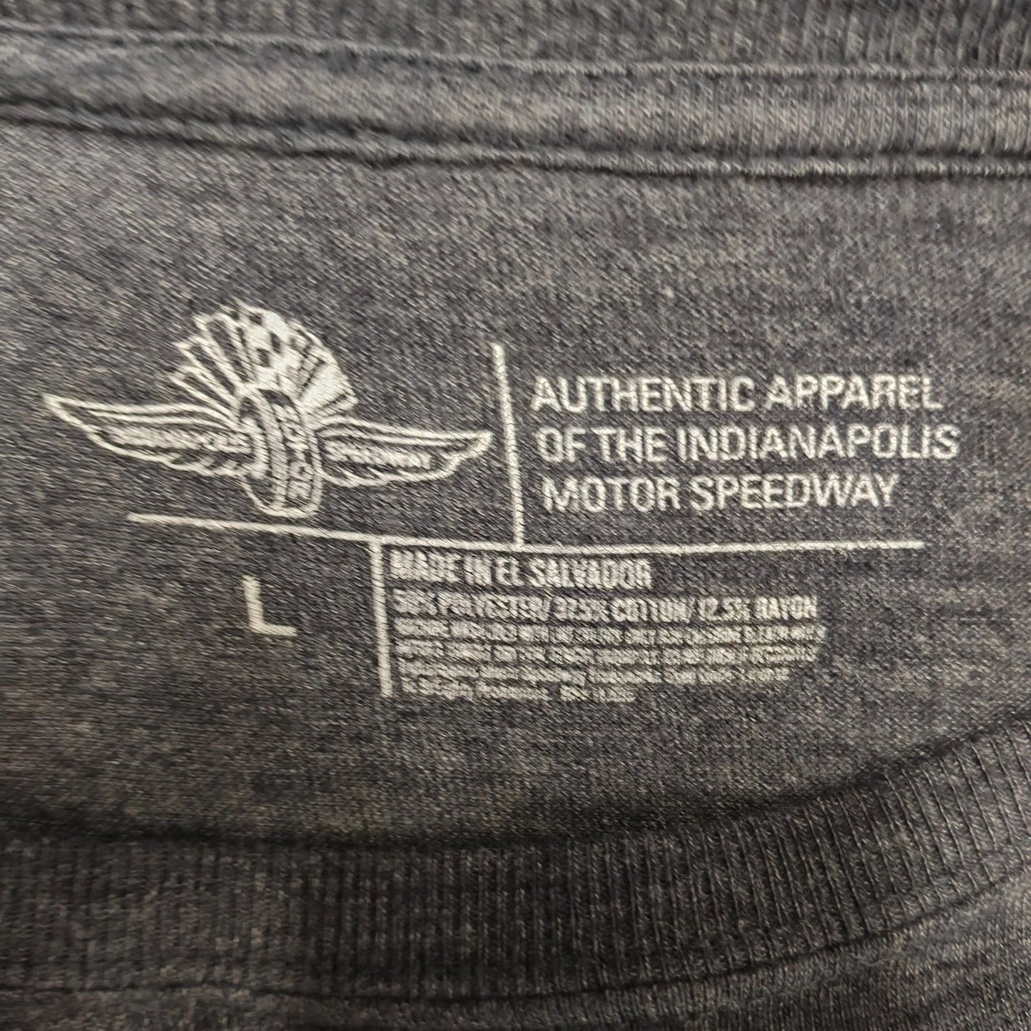 Indianapolis Motor Speedway Wing Wheel Flag Logo Graphic T-Shirt (Boys Large)