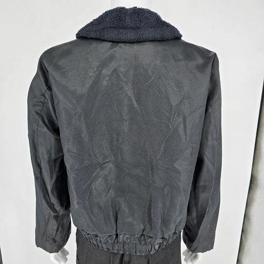 Vintage 1970s Super Chief Workwear Talon Zipper Sherpa Collar Bomber Jacket (M)