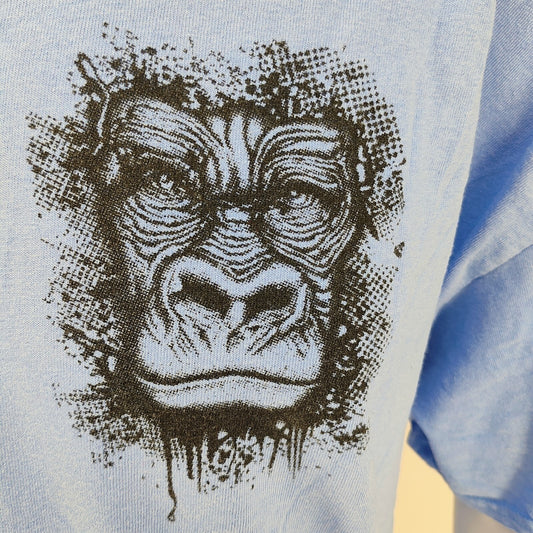 Gildan Heavy Cotton Gorilla Face Front and Back T-Shirt (2XL) *FLAW*