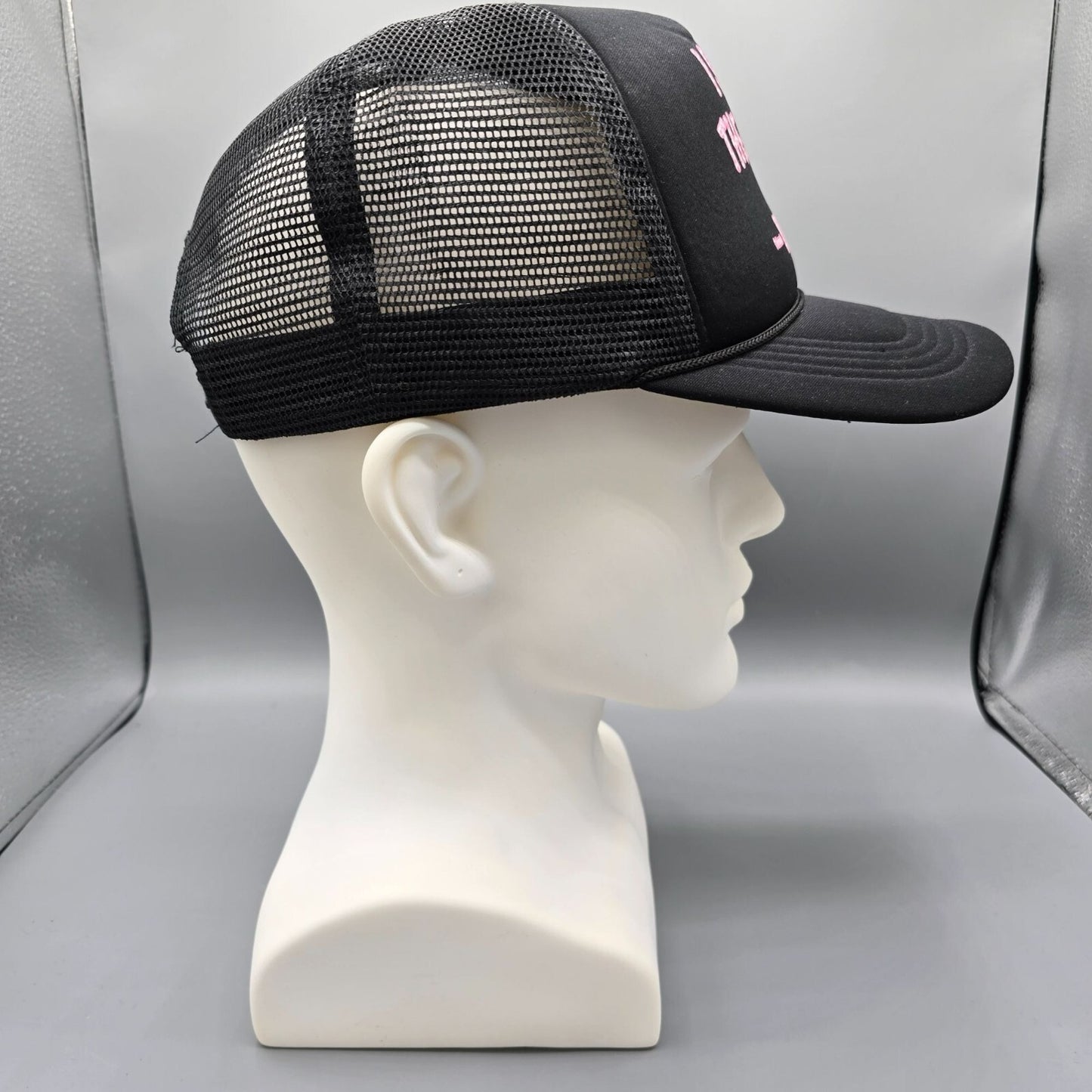 I Shot The Dog DOGZ Bar and Grill Pink Leopard Print Logo Black Trucker Hat