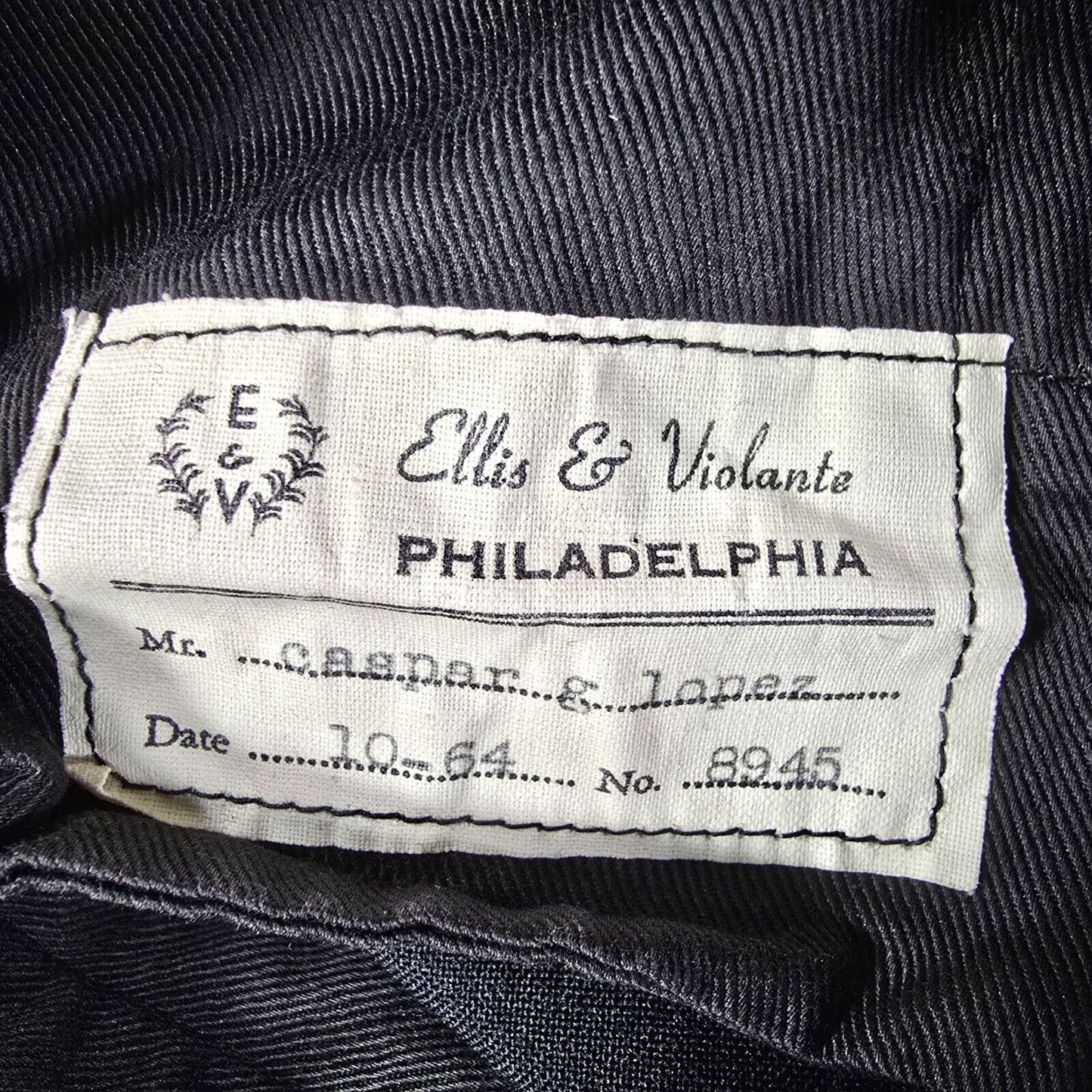 Vintage 1964 Ellis & Violante Philadelphia, PA Black Tuxedo Pants (28x28)