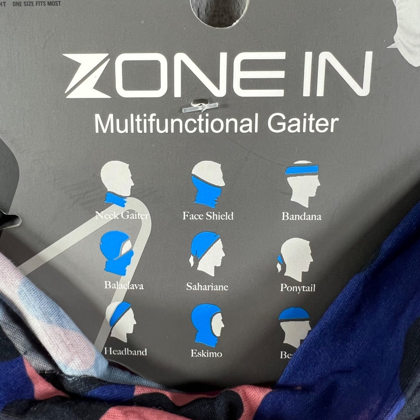 NWT Zone In Pink/Black/Blue Camo Pattern Multifunctional Gaiter (One Size)