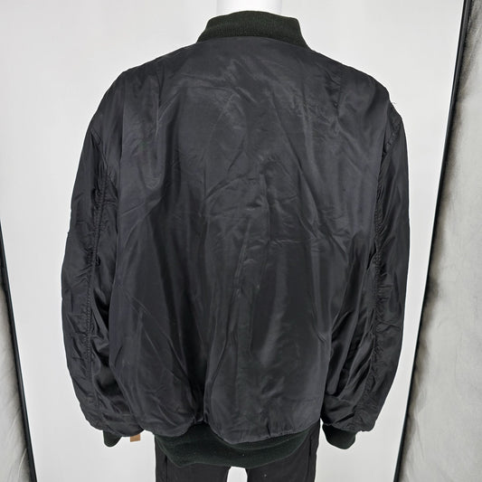 Vintage 1990s TRU-SPEC MA-1 Reversible Black/Orange Flight Bomber Jacket (3XL)