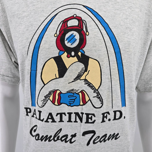Vintage 1990s Palatine Fire Department Firefighters Combat Team T-Shirt (XL)