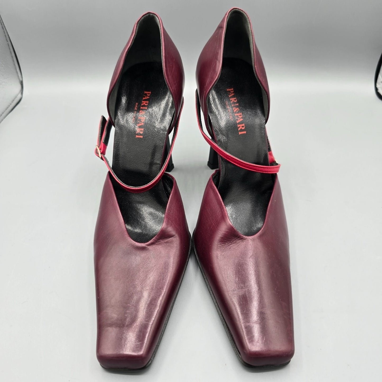 Vintage Deadstock Y2K Pari & Pari Bordeaux Instep-Strap Pumps (EU 37/ US 6.5)