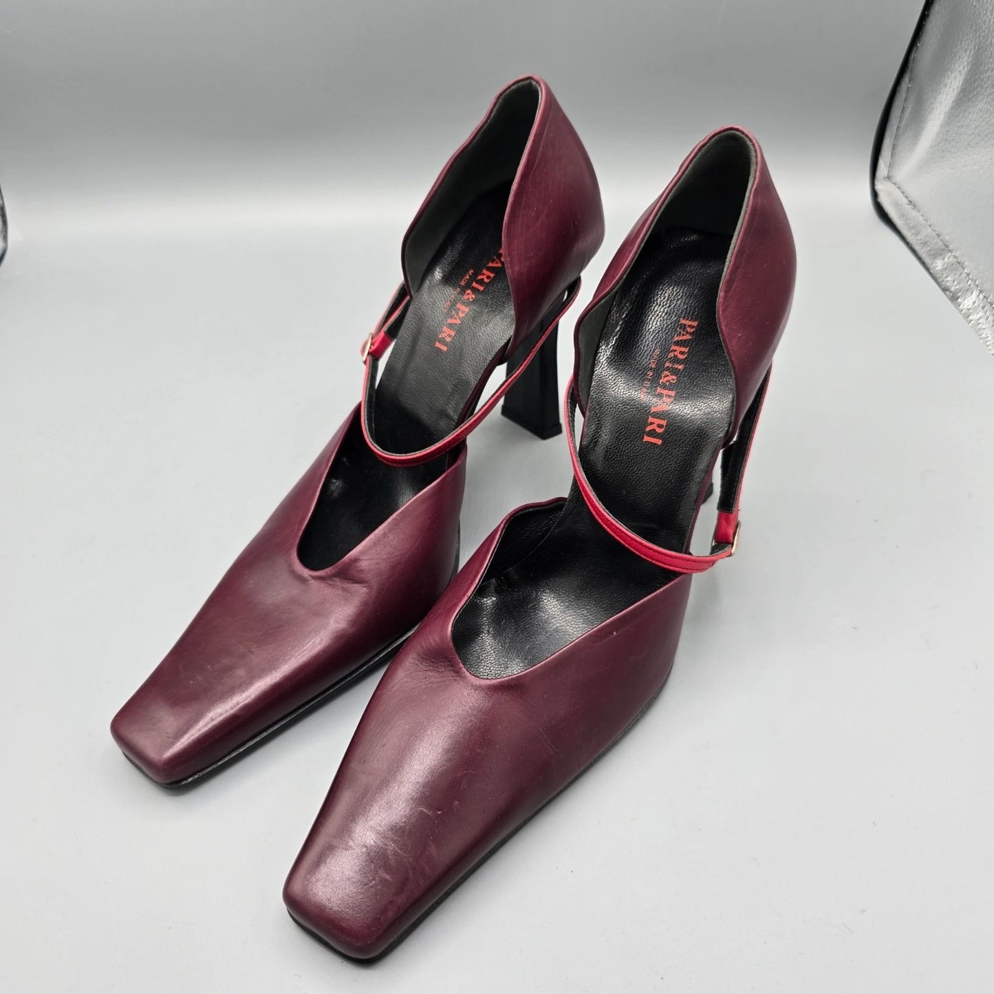 Vintage Deadstock Y2K Pari & Pari Bordeaux Instep-Strap Pumps (EU 37/ US 6.5)