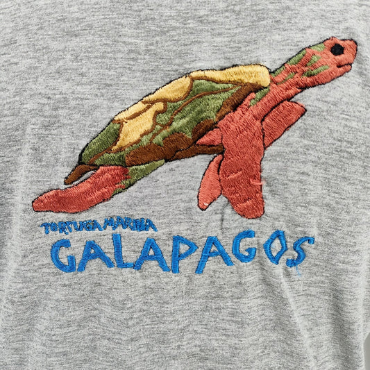 Andes T-Shirts "Tortuga Marina Galapagos" Embroidered Turtle T-Shirt (Large)