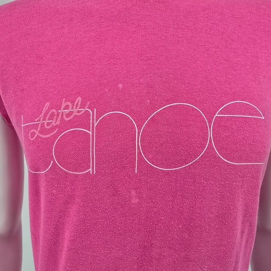 Vintage 1980s Lake Tourist Tahoe Pink Sleeveless Muscle Tank Top (Small)