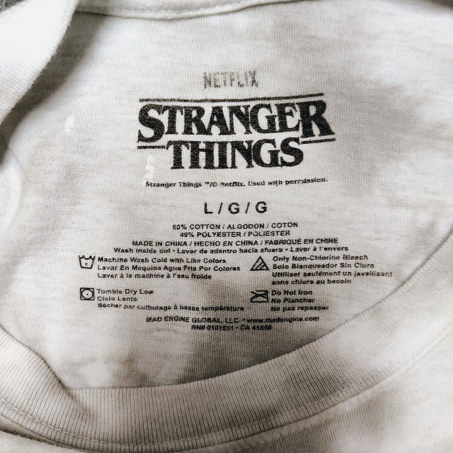 Womens Stranger Things Tie-Dye Graphic T-Shirt (L) *FLAWS*
