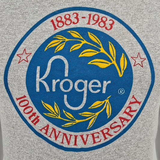 Vintage 1980s Screen Stars Kroger 100th Anniversary 1883-1983 Gray T-Shirt (S)
