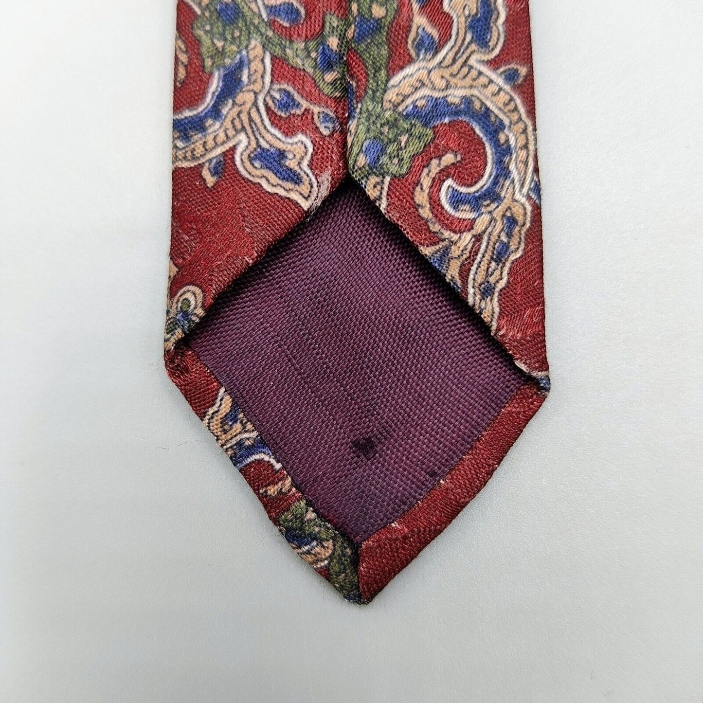 Vintage Envoy Paisley Pattern Red, Blue, Green and Brown Necktie