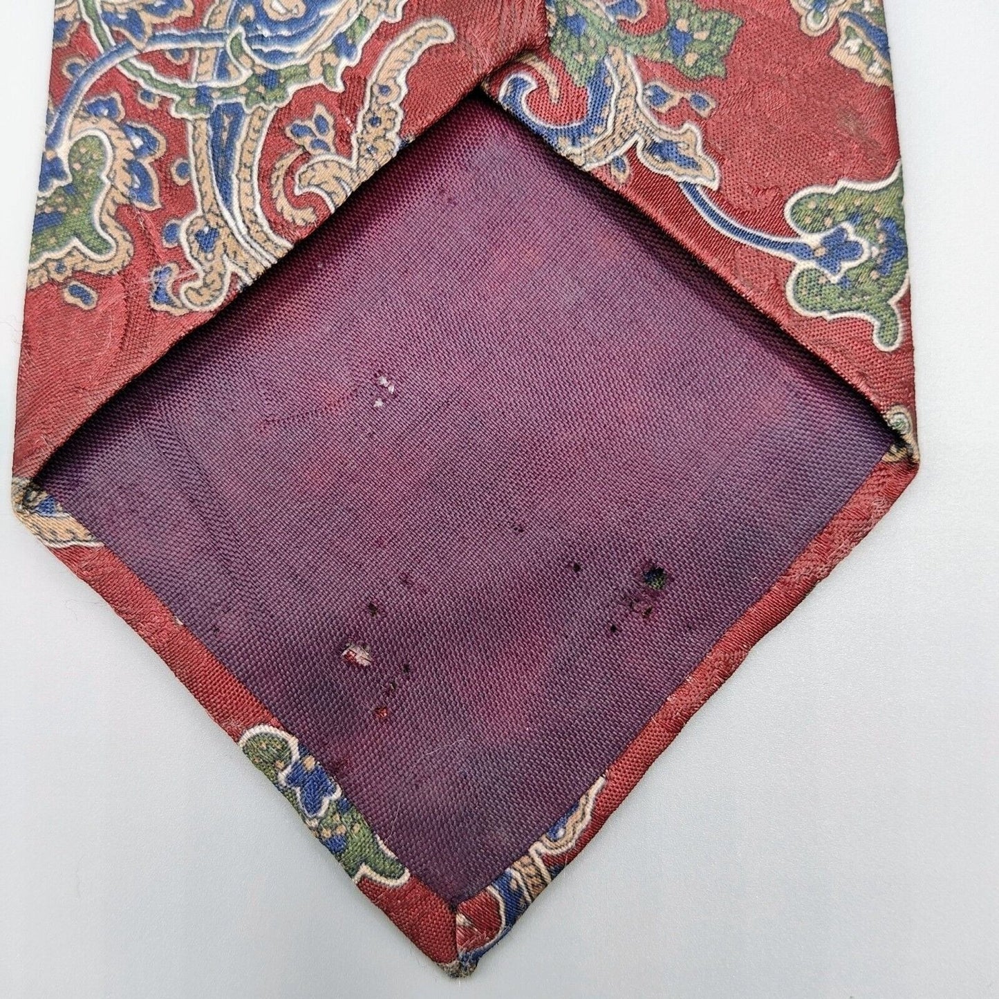 Vintage Envoy Paisley Pattern Red, Blue, Green and Brown Necktie