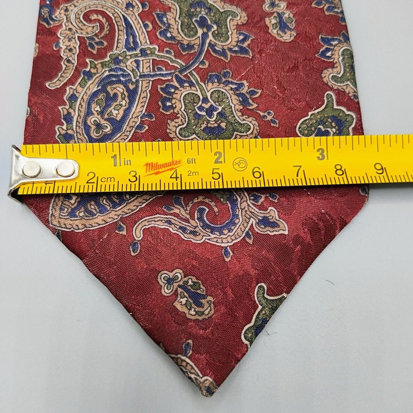 Vintage Envoy Paisley Pattern Red, Blue, Green and Brown Necktie