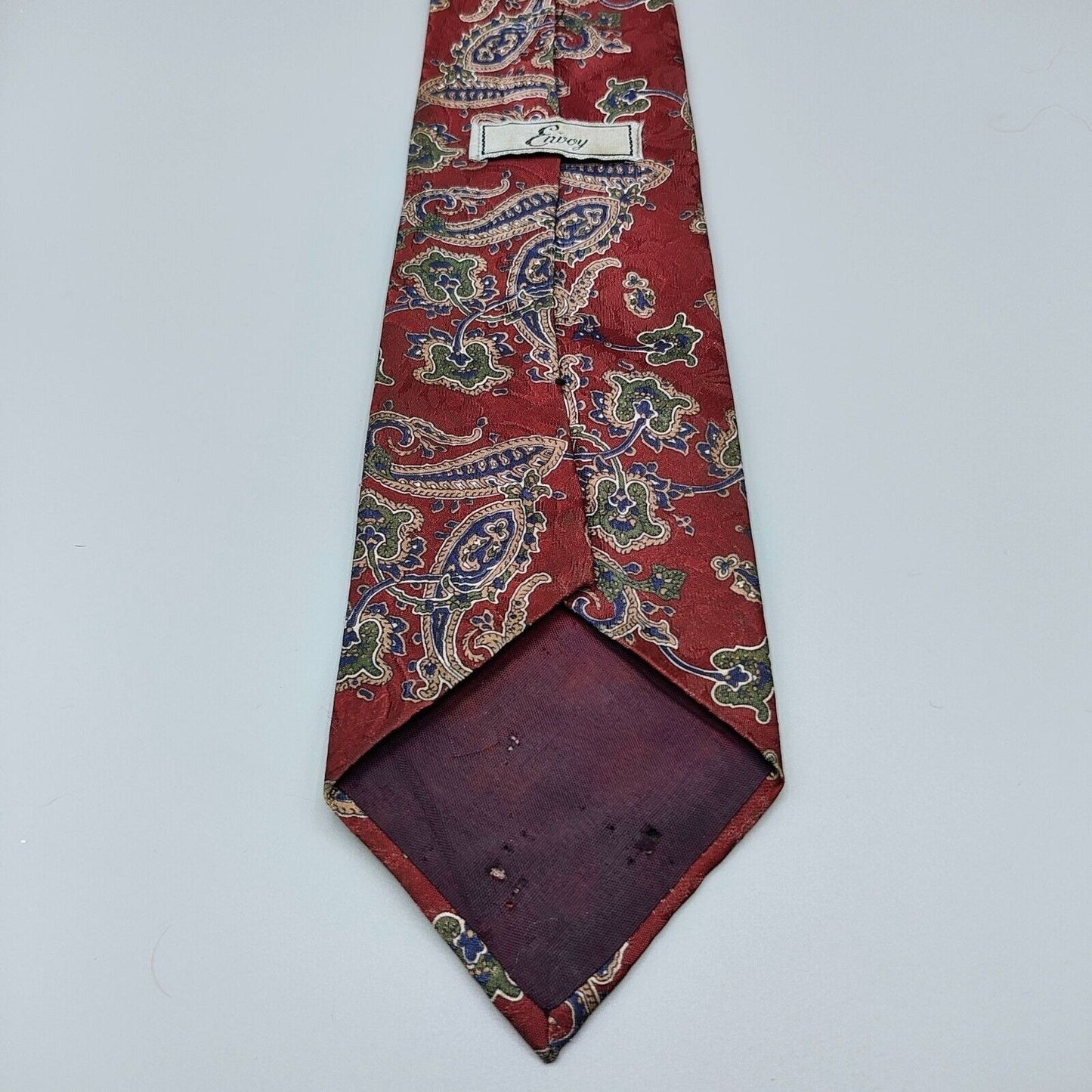 Vintage Envoy Paisley Pattern Red, Blue, Green and Brown Necktie