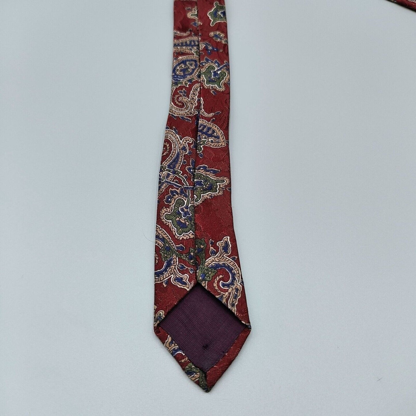 Vintage Envoy Paisley Pattern Red, Blue, Green and Brown Necktie