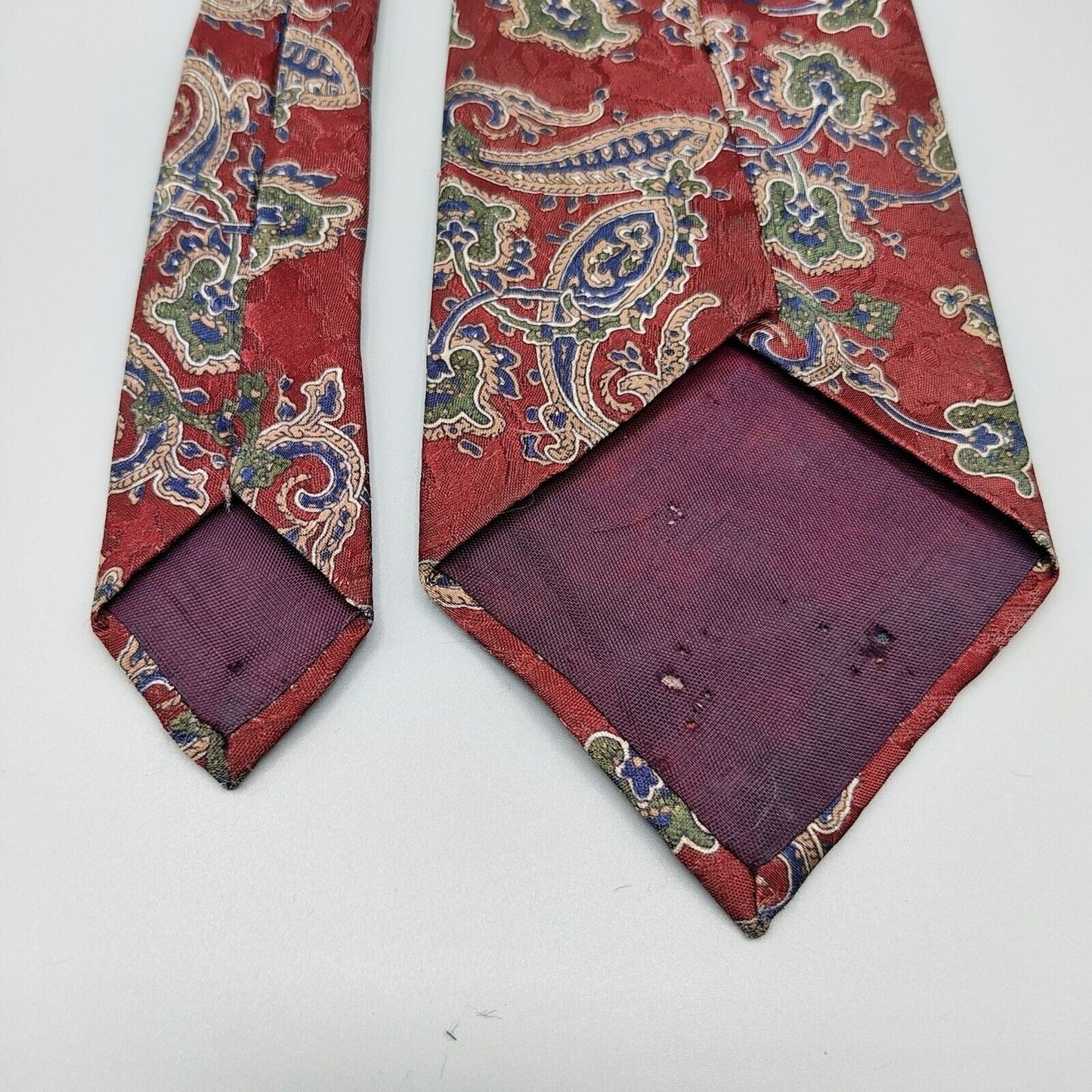 Vintage Envoy Paisley Pattern Red, Blue, Green and Brown Necktie