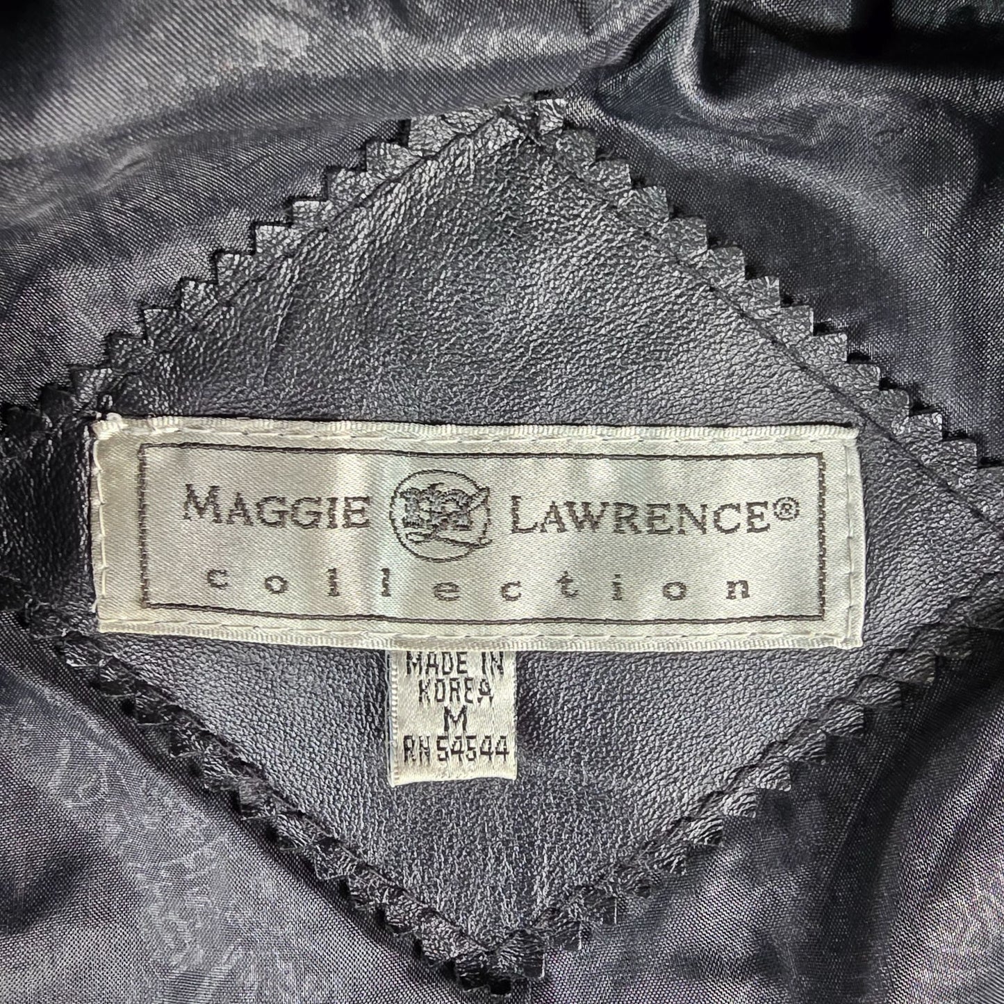 Vintage Late 1980s Maggie Lawrence Women's Paisely Trim Leather Duster Coat (M)