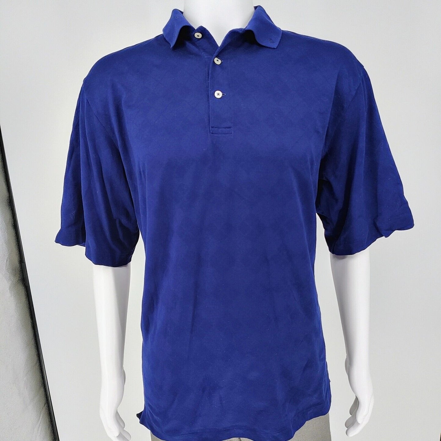 Vintage Polo Golf Ralph Lauren Blue Argyle/Diamond Pattern Polo (Large)
