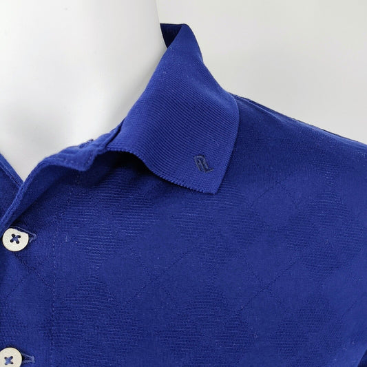 Vintage Polo Golf Ralph Lauren Blue Argyle/Diamond Pattern Polo (Large)