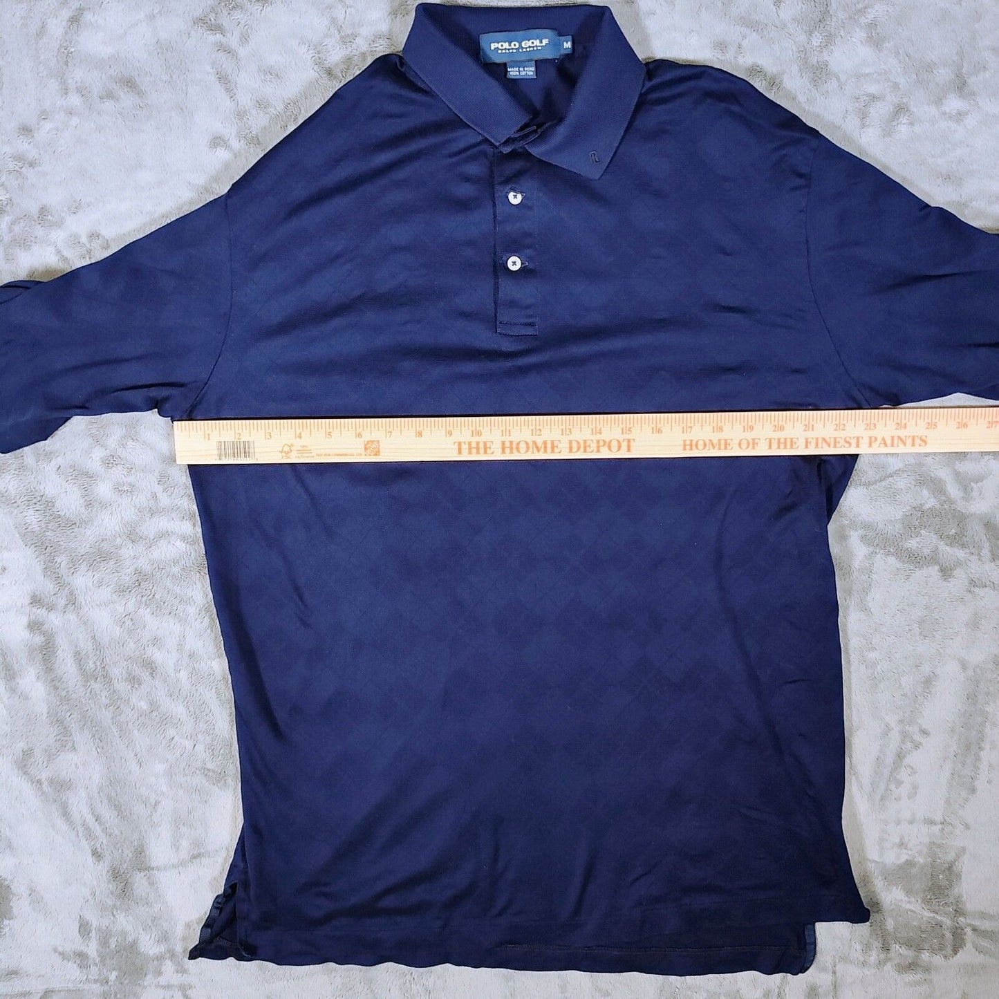 Vintage Polo Golf Ralph Lauren Blue Argyle/Diamond Pattern Polo (Large)