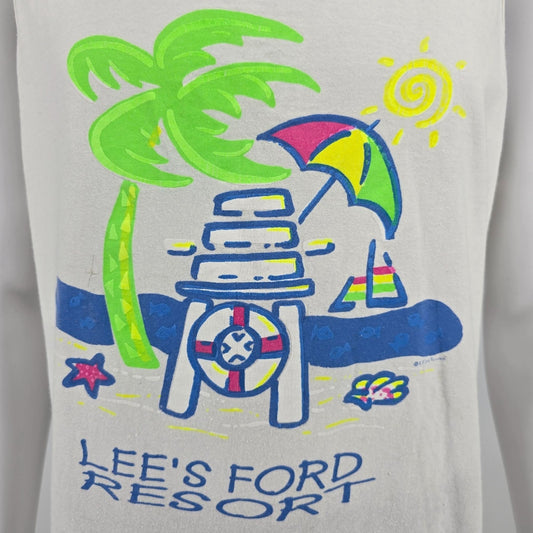 Vintage 1990s Alore Lee's Ford Resort Somerset KY Beach Cover Up Tank Top (OS)