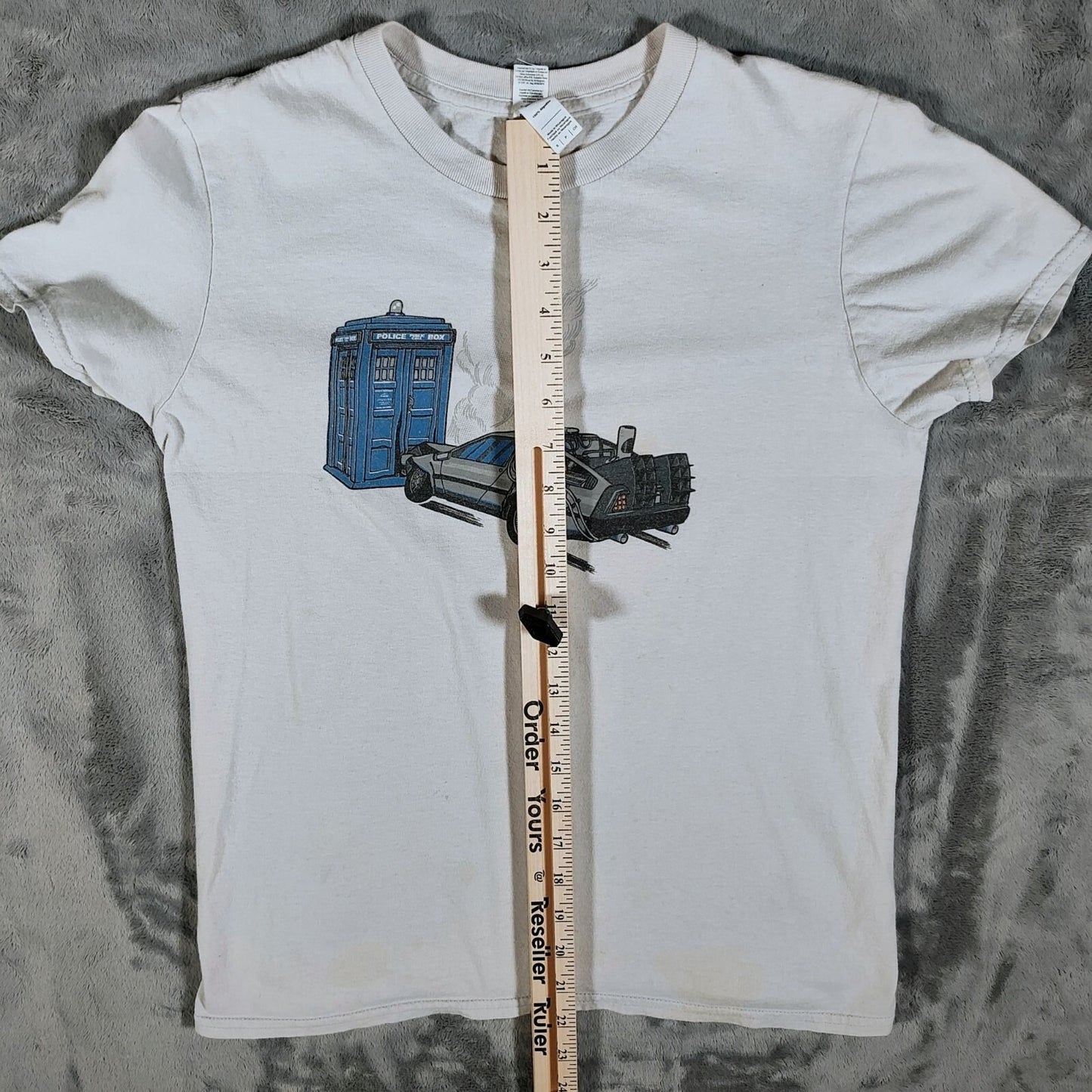 Shirt.Woot Dr. Who Tardis Back to the Future DeLorean Graphic T-Shirt (S) *Fair*