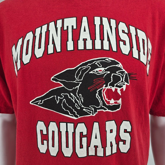Vintage 1990s Mountainside Middle School Cougars Scottsdale, AZ T-Shirt (XL)