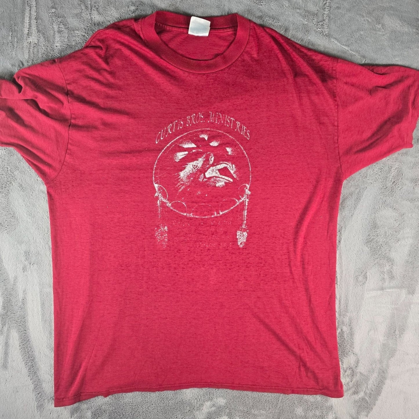 Distressed Vintage 1990s Hanes Heavyweight "Curtis Bros. Ministries" T-Shirt -XL