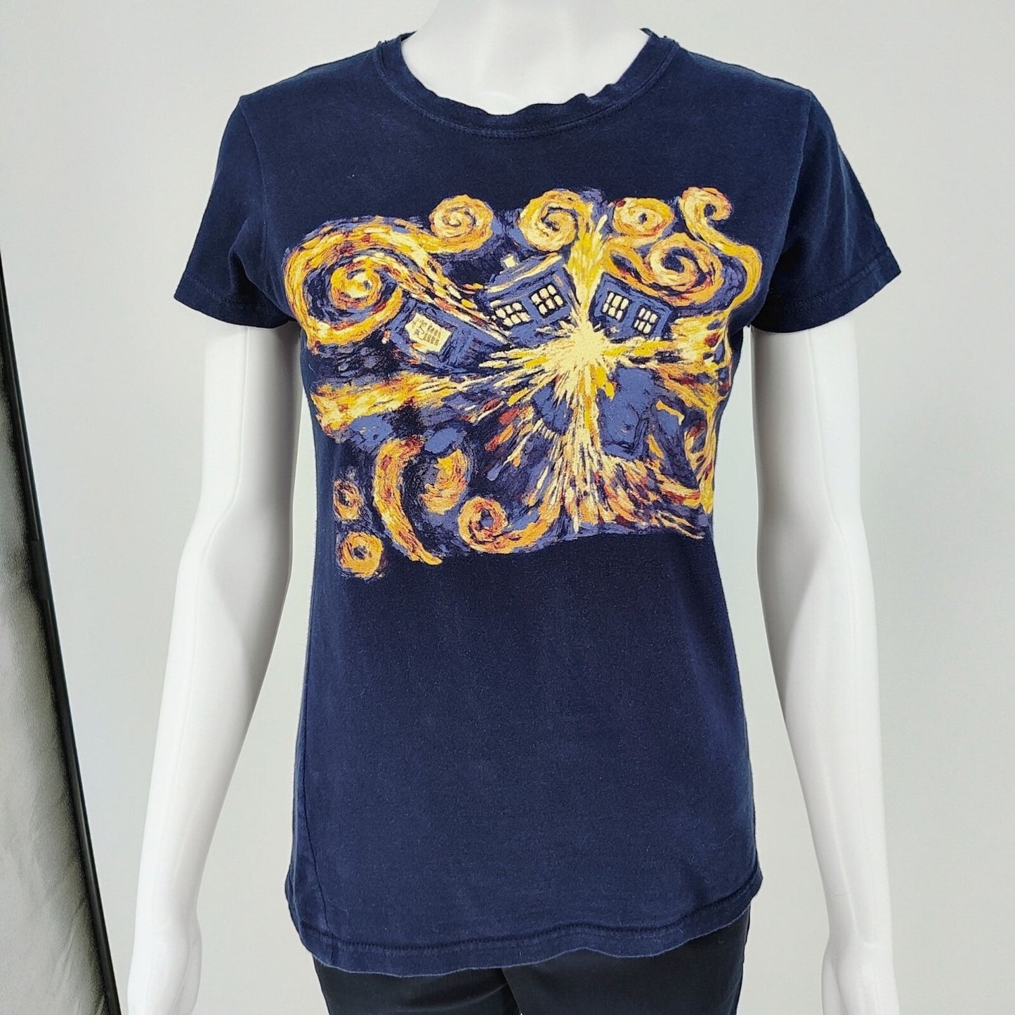 Ripple Junction Women's Doctor Who Tardis Van Gogh Oil Painting T-Shirt (M)