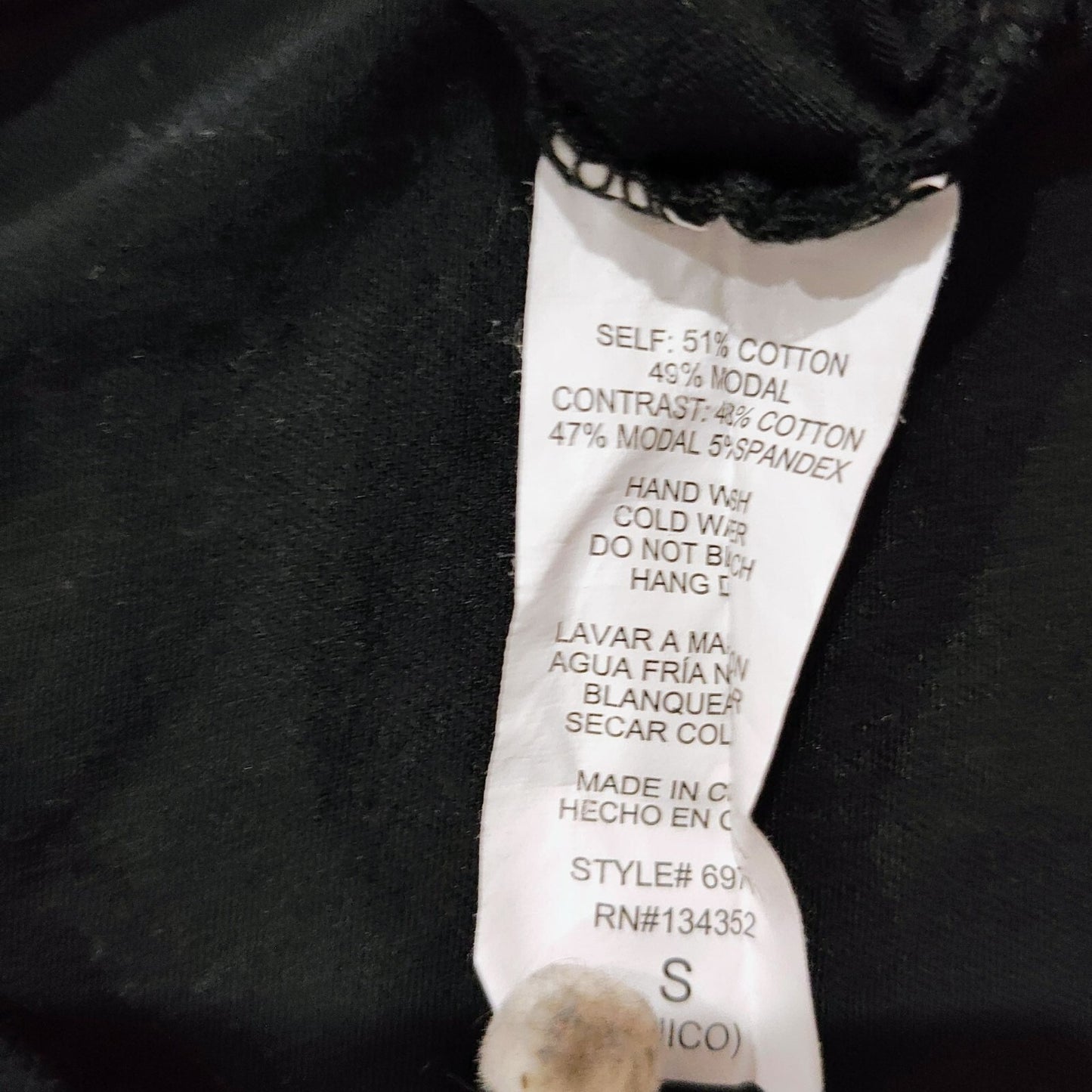 Ambiance Womens Black Cutout Neck Cotton & Modal Blend Top (Size Small)