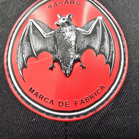 Bacardi Marca De Fabrica Bat Logo Red & Black Mesh Snapback Hat *Fair Condition